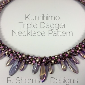 PDF Kumihimo Pattern Kumihimo Triple Dagger Necklace image 1