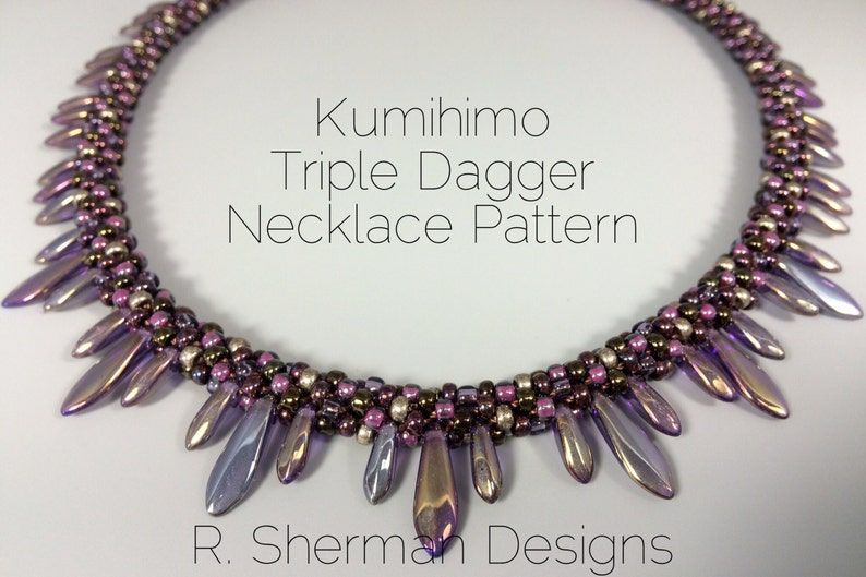 PDF Kumihimo Pattern Kumihimo Triple Dagger Necklace image 1