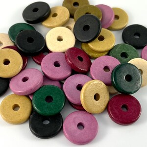 Enamel Tile Beads, Rounded Dome 2-Hole Beads for Colorblock Bracelets