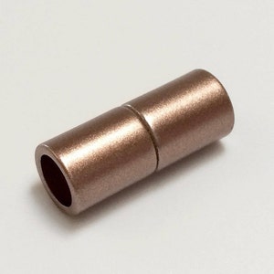 6mm Acrylic Magnetic Cylinder Clasp, Matte Copper, approx. 21x8.5mm, 6mm ID