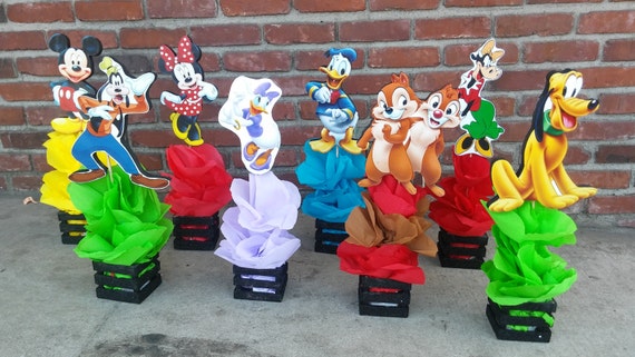 Mickey Mouse Clubhouse Birthday Party Guest Table Centerpiece Decoration Guest Tables Candy Food Mickey Minnie Pluto Goofy Daisy Donald