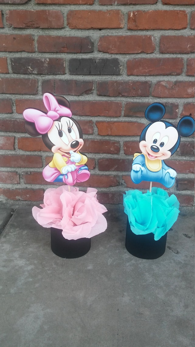 Disney Baby Mickey Mouse Or Minnie Mouse Centerpiece Birthday Party Disney Baby Mickey Mouse Or Minnie Mouse Centerpiece Birthday Party