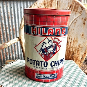 Antique Hiland Potato Chip Tin