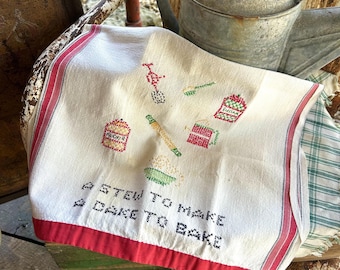 Vintage Hand Stitched Hand Towel