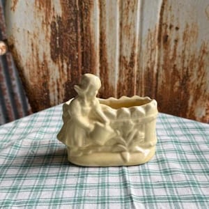Vintage Yellow Dutch Girl Planter
