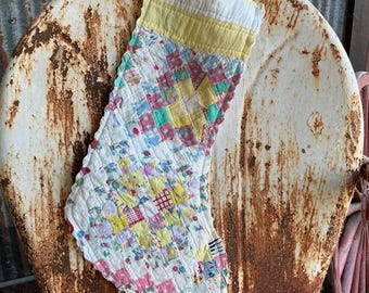 Handmade Vintage Quilt Stocking