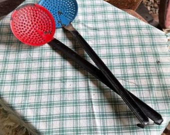 Vintage Enamel Ladels - Set of 2