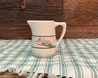 Vintage Mayer China #185 Creamer with Tulip Design 3.5”Tx3”D
