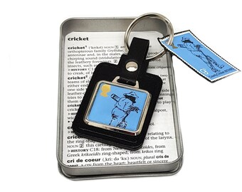 Cricket Keyfob, Sports Keyring, Cricket Fan