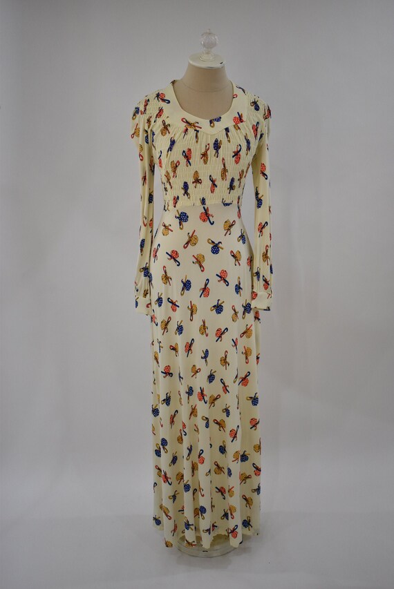 1970s Hobo novelty print maxi dress // vintage nov