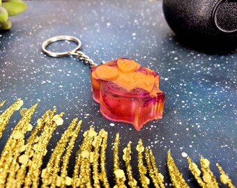 Orange Chocolate Owl Keychains Owl Resin Keychain Owl Gifts Owl Keys Owl Pendant Owl Ornament Owl Jewelry Witch Keychains