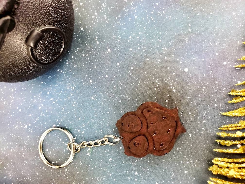 Orange Chocolate Owl Keychains Owl Resin Keychain Owl Gifts Owl Keys Owl Pendant Owl Ornament Owl Jewelry Witch Keychains