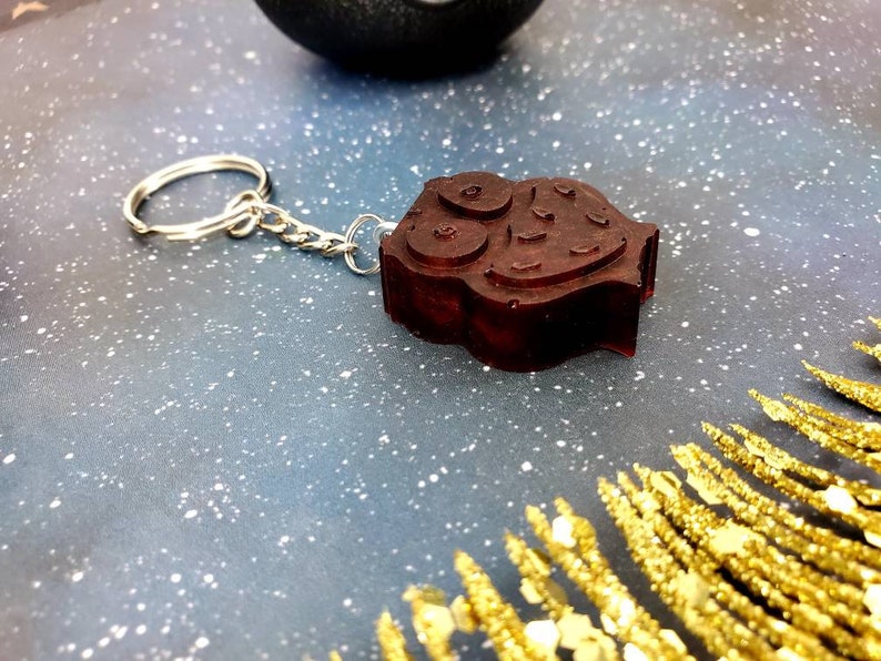 Orange Chocolate Owl Keychains Owl Resin Keychain Owl Gifts Owl Keys Owl Pendant Owl Ornament Owl Jewelry Witch Keychains