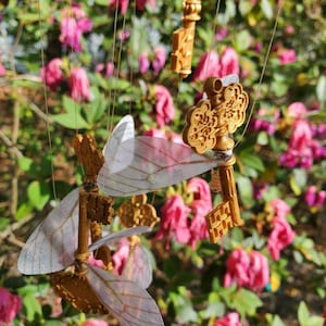 Flying Key Decoration / Witch Key / Flying Skeleton Key / Key With Wings