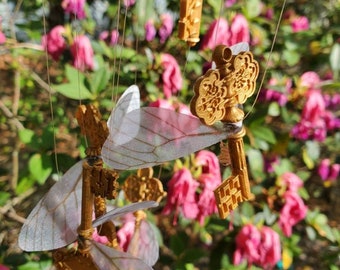 Flying Key Decoration / Witch Key / Flying Skeleton Key / Key With Wings