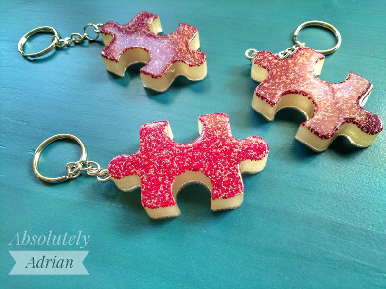 Autism Keychain / Glow In The Dark Autism Keychain / Puzzle Etsy