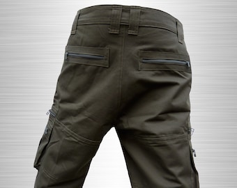 Cargo short with zipped pockets - Festival short - Traveller short - Strong clothes - Futuristic style - Street wear pants - Kargo - TUNKSA