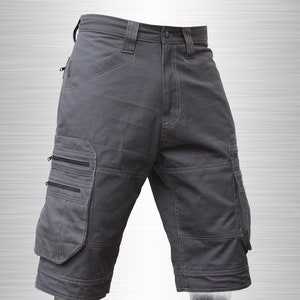 Baggy short with zipped cargo pockets - Skater style - Festival pants - Techno futurist style - Kargo - TUNKSA