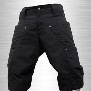 Grey Men's Short Pants, Futuristic Fashion, Alternative Festival Clothing, Three  Quarter Pants With Pockets, Street Wear, Kamikaze, TUNKSA 