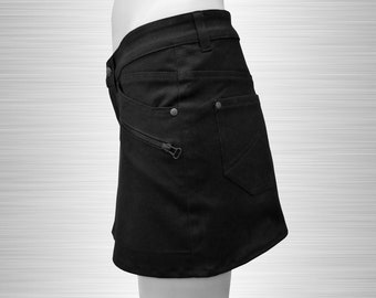 Black mini skirt with pockets - Summer festival wear - Sexy skirt - Eklipse TUNKSA