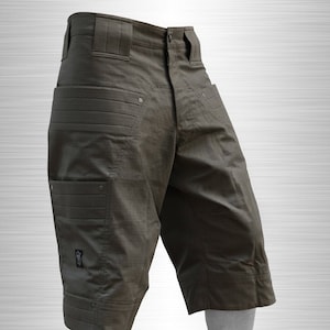 Mens short pants with pockets, Futuristic style short pants, Nomad clothing, Festival wear, Traveler short pants, Invader, TUNKSA