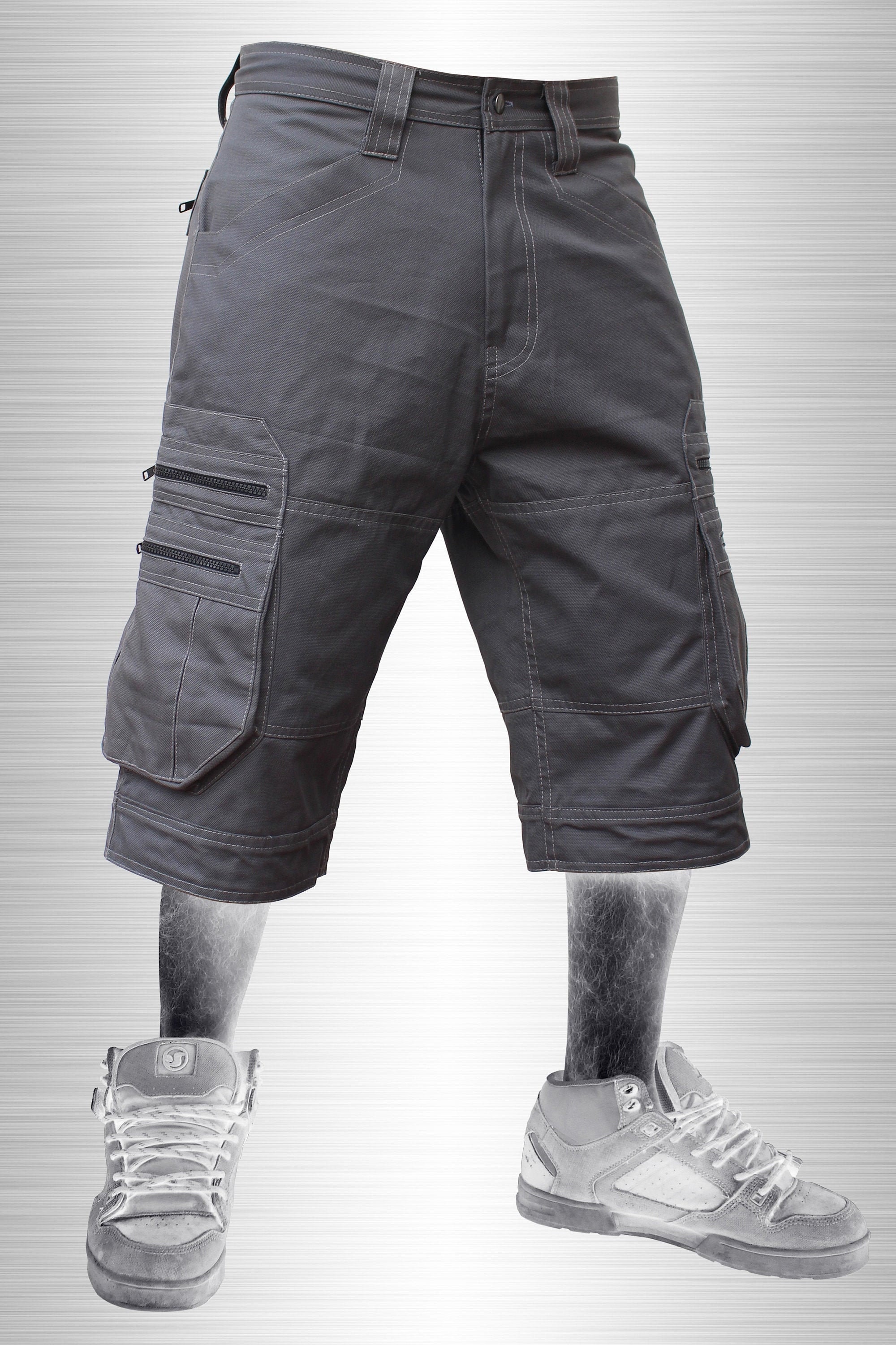 Baggy Short With Zipped Cargo Pockets - Skater Style Baggy Short With Zipped Cargo Pockets - Skater Style