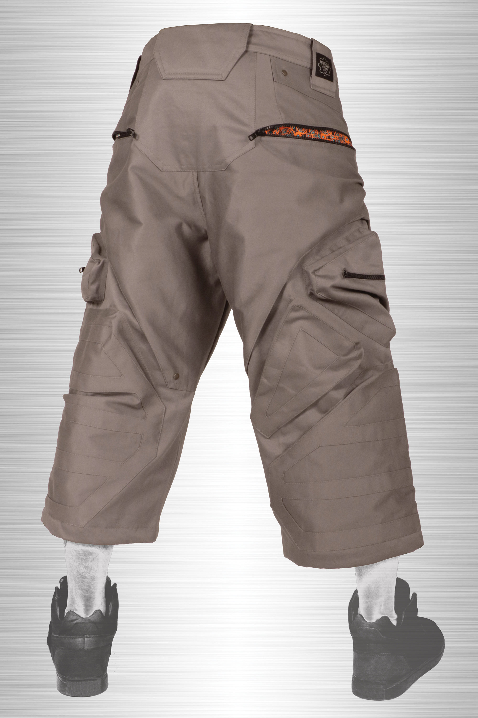 Mens Baggy Short Pants, Zipped Cargo Pockets Short Pants , Futuristic