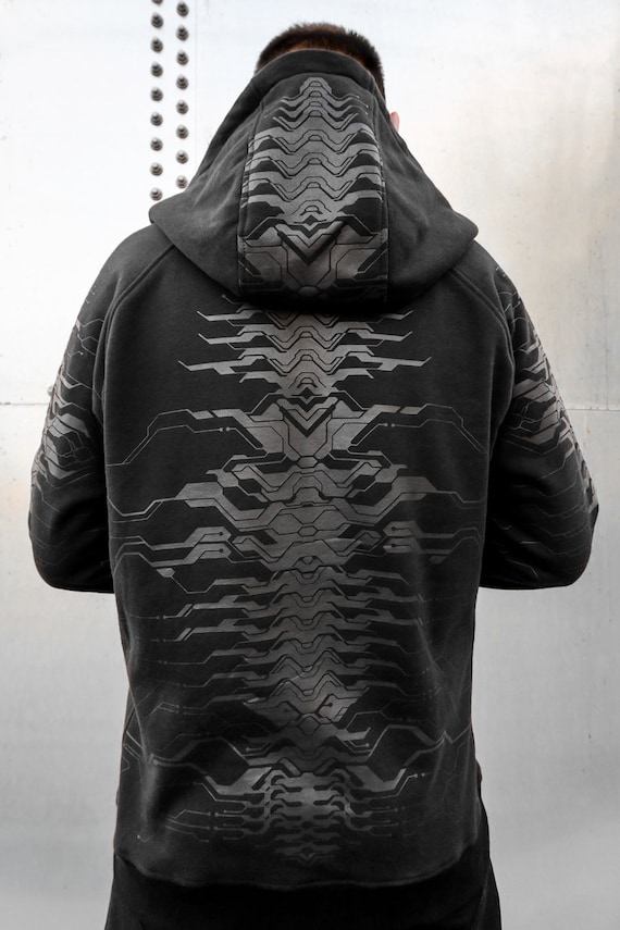 Sweat Capuche Imprim Motif G om trique Style Urbain Street