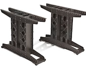 Set of Two Heavy Duty Riveted Railroad Trestle Table Legs