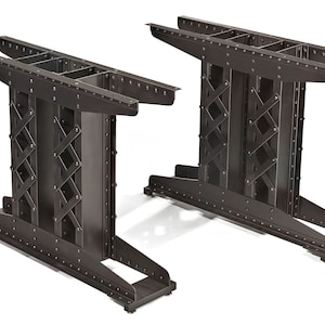 Set of Two Heavy Duty Riveted Railroad Trestle Table Legs