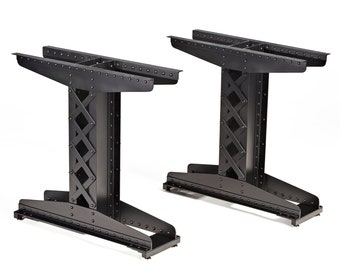 Set of Three Riveted Railroad Trestle Table Legs