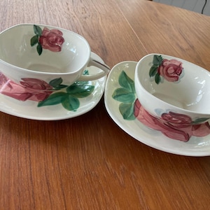 Red Wing &quot;Lexington&quot; rose, square cup and saucer set, 1942