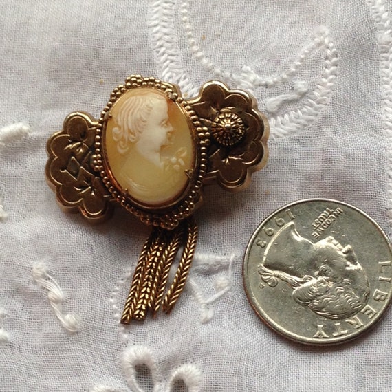 Ladies' Pin Mid-Century, Victorian Revival, Cameo… - image 2