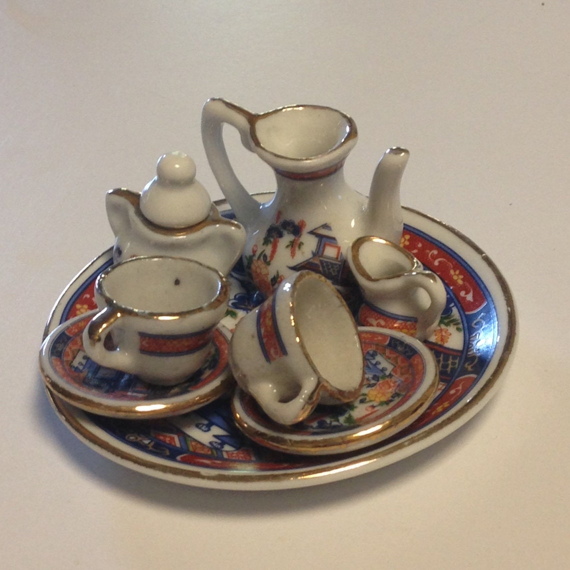 Miniature Japanese Porcelain Tea Set Circa 19471952 Etsy