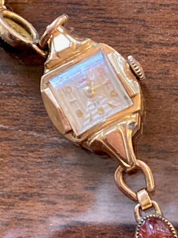 SALE! Vintage 1930s Waltham 14k gold scarab watch… - image 6