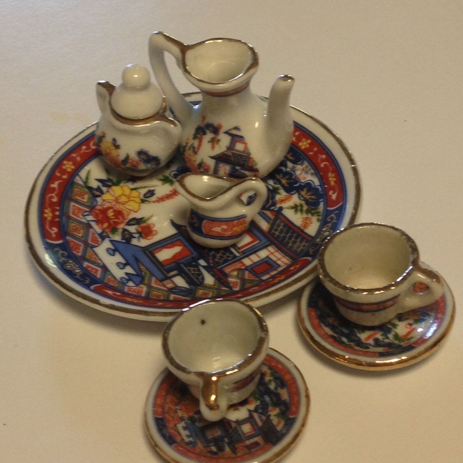 Miniature Japanese Porcelain Tea Set Circa 19471952 Etsy