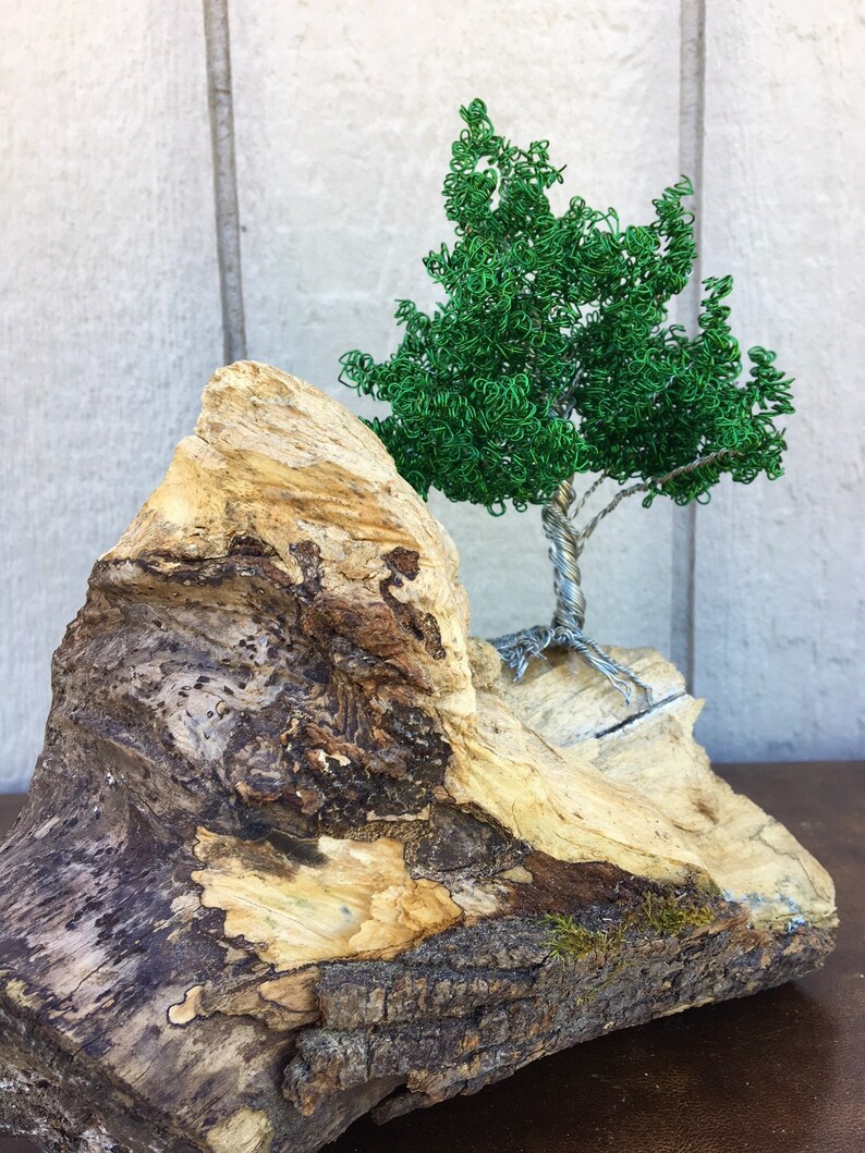Maine Pine Copper Wire Tree on Pine Knot Etsy
