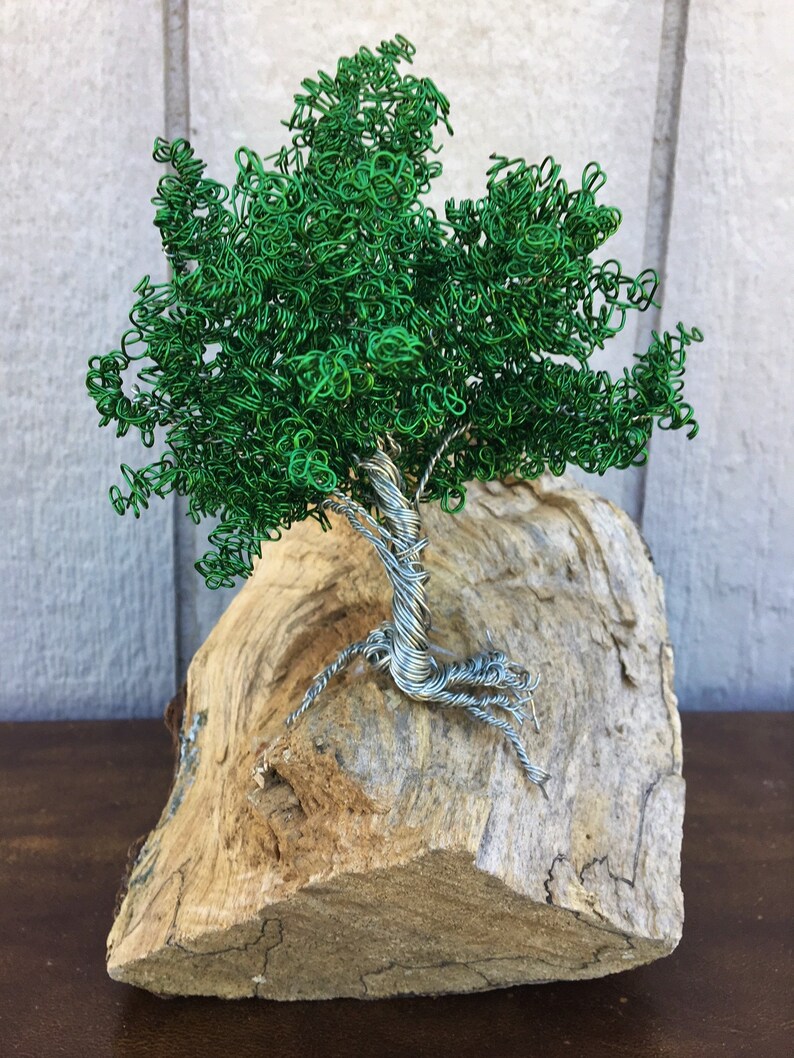 Maine Pine Copper Wire Tree on Pine Knot Etsy