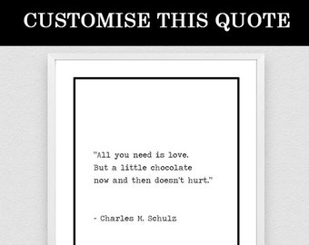 Typewriter Font, Your Favorite Authors Quote, Custom Typewriter Wall Art, Typewriter Print, Custom Quote Printable