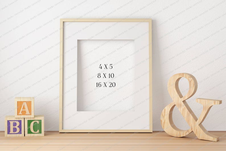 Wood Frame Mockup Framed Art 8x10 Frame Mockup Artwork Mockup Empty Frame Mockup Nursery Frame Mockup