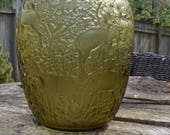 Lalique Amber Vase, titled Biches, signed, circa 20th Century