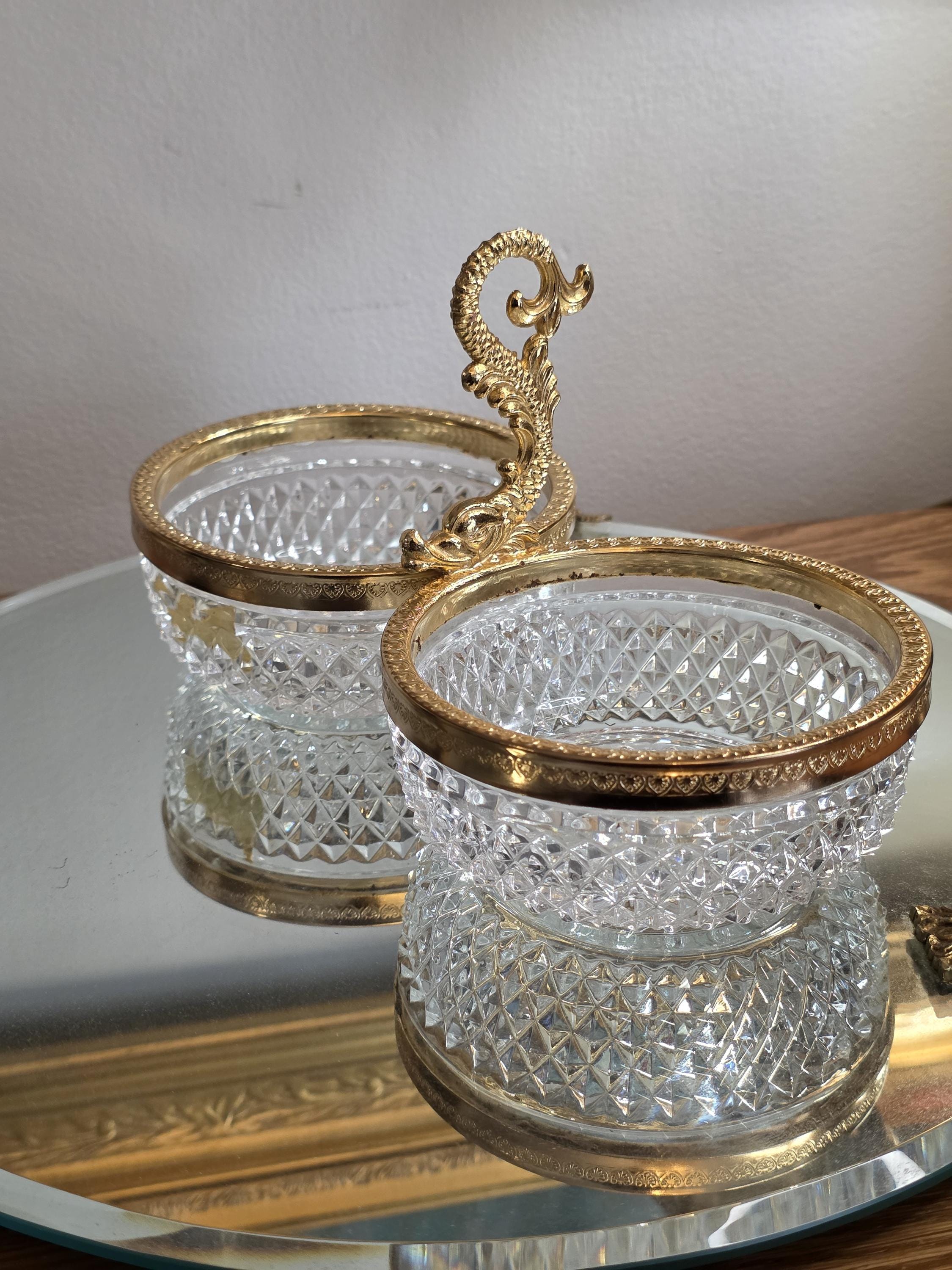 アイルランド　ウォーターフォード　最高級クリスタルの美しいボウルセット Waterford Crystal Gold Rim Bowl - Etsy