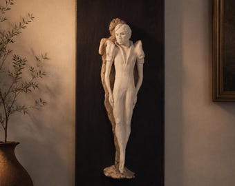 Vintage MCM Russian Dancer Wall Sculpture Vaslav Nijinsky Clay Plaque Mid Century Wall Art