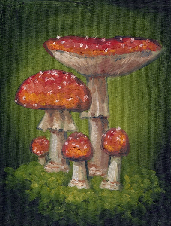 Witchy Decor Fungus Mushroom Fly Agaric Toadstool Art Print goblincore