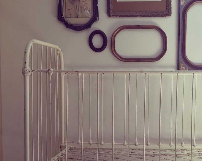 Vintage White Wrought Iron Crib Etsy