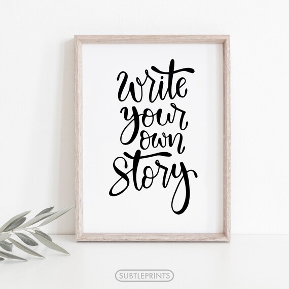 write print black and white quote print printable wall art etsy
