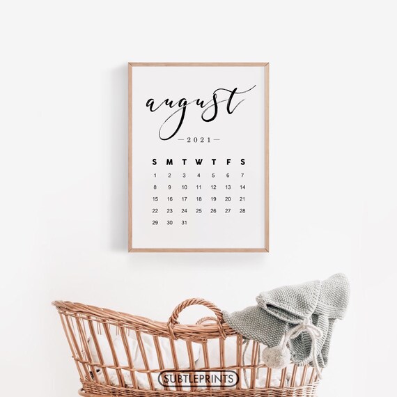 Mois Daout 21 Calendrier Imprimer Annonce Grossesse Bebe Etsy