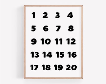 numbers 1 through 20 etsy