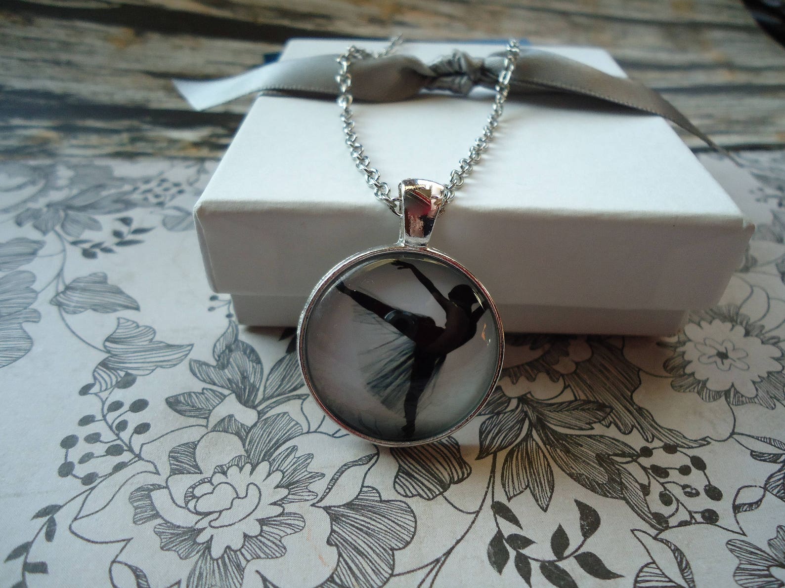 ballerina silver pendant key-chain or necklace | dancer gift, ballet gift, ballet teacher, ballet shoes, tutu, i love dance