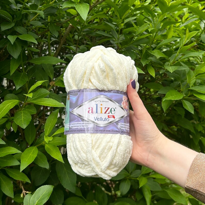 Hobby YARN Alize 5x 100 g Velluto Turkse wol, super bulky chenillegaren, knuffelzacht, babywol, handbreigaren om te haken, zacht chenille-garen, XXL-bol voor Amigurumi (mint | 464